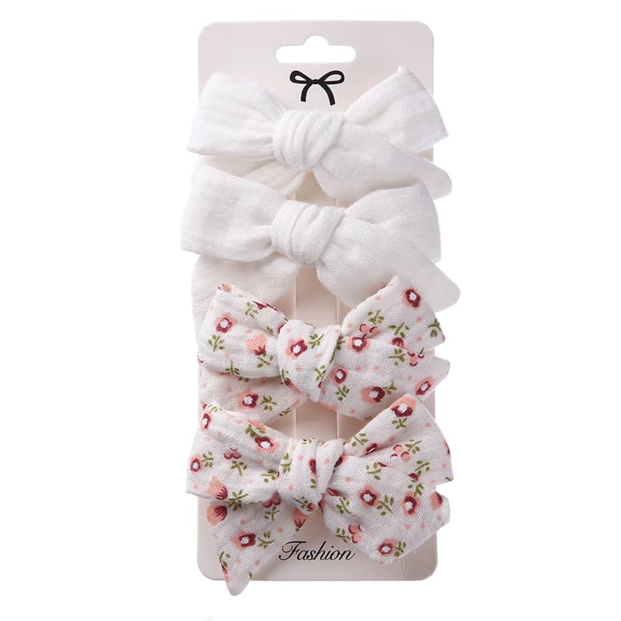 Harriet Hair Bow Clips - Pink Florals
