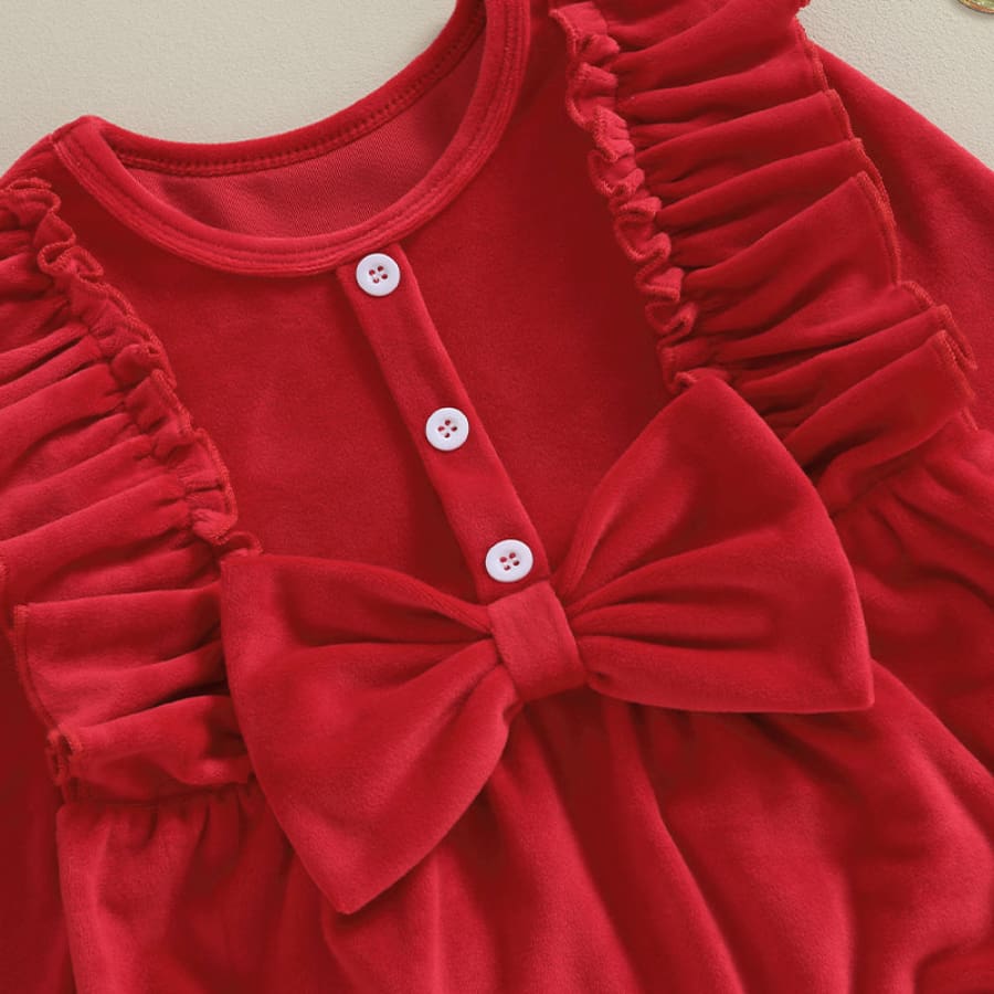 Holly Flutter Christmas Romper
