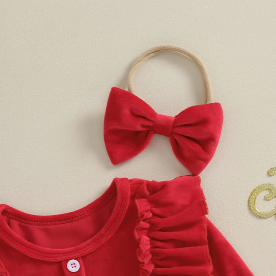 Holly Flutter Christmas Romper