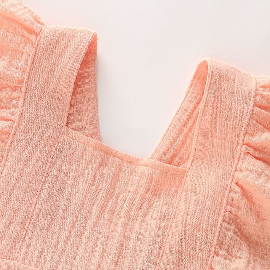 Honey Ruffle Romper - Peach