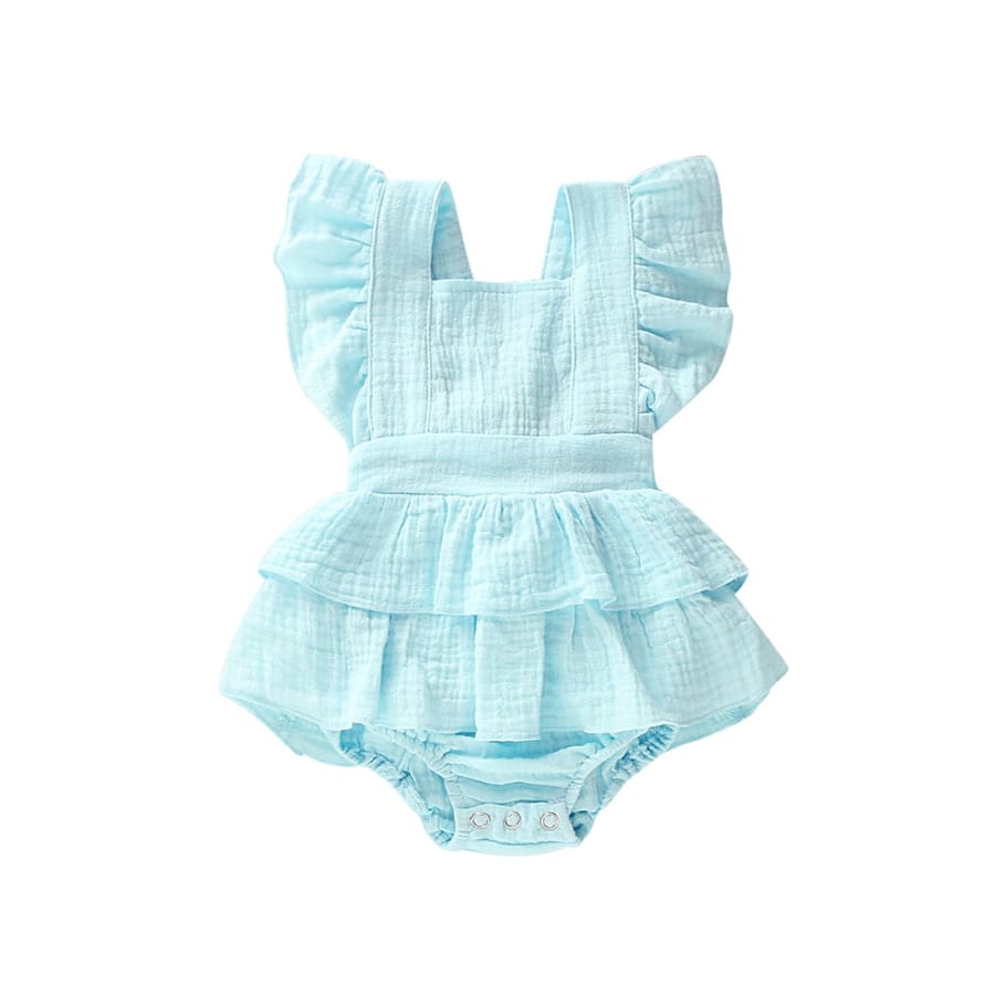 Honey Ruffle Romper - Seaspray - 0-3 Months