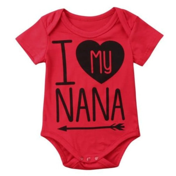 I Love My Nana Onesie - Red / 0-6 Months - Onesie nana onesie unisex