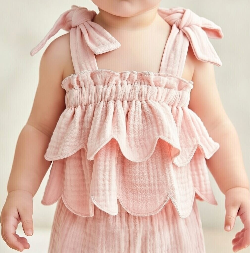 Moira Ruffle Shortie Set - Peachy