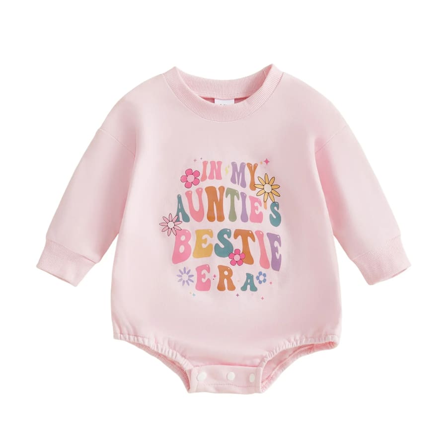 In My Auntie’s Bestie Era Romper - Natural - 0-3 Months