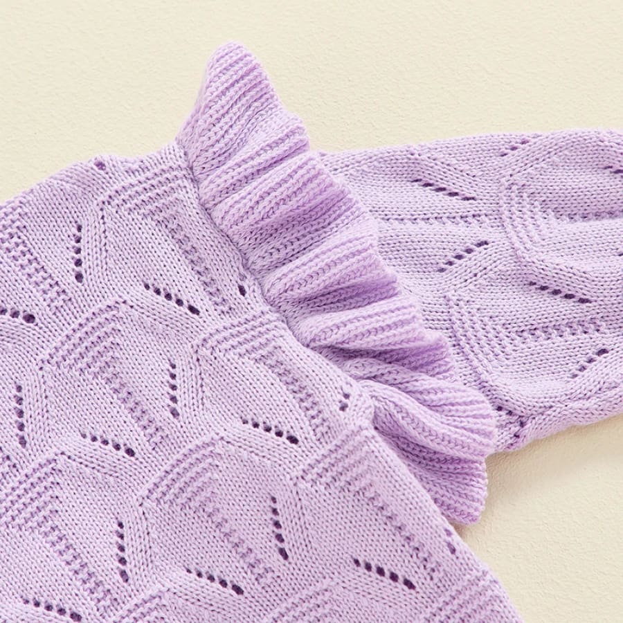 Isla Flutter Knit Sweater - Purple