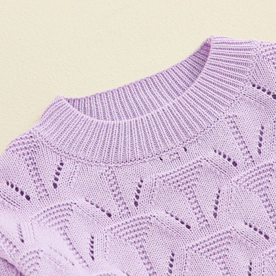 Isla Flutter Knit Sweater - Purple