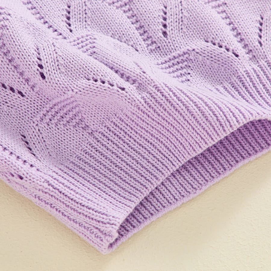 Isla Flutter Knit Sweater - Purple