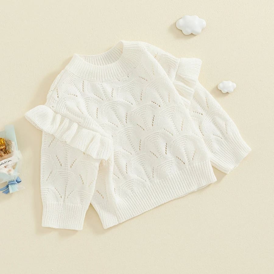 Isla Flutter Knit Sweater - Snow