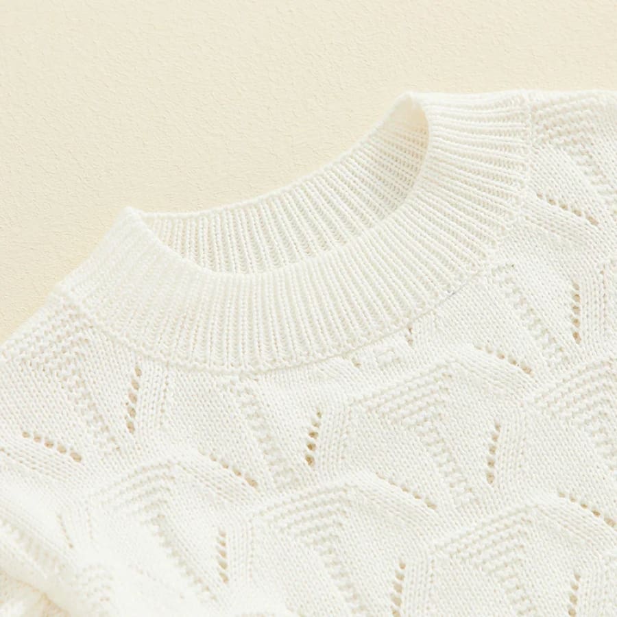 Isla Flutter Knit Sweater - Snow