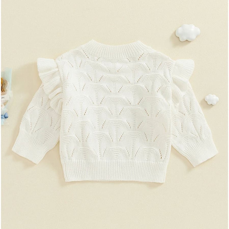 Isla Flutter Knit Sweater - Snow