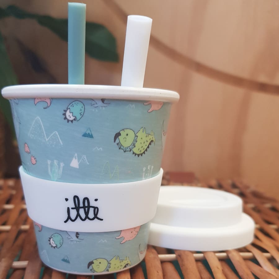 itti Bamboo Baby Cino Cup + 2 Straws - Dino