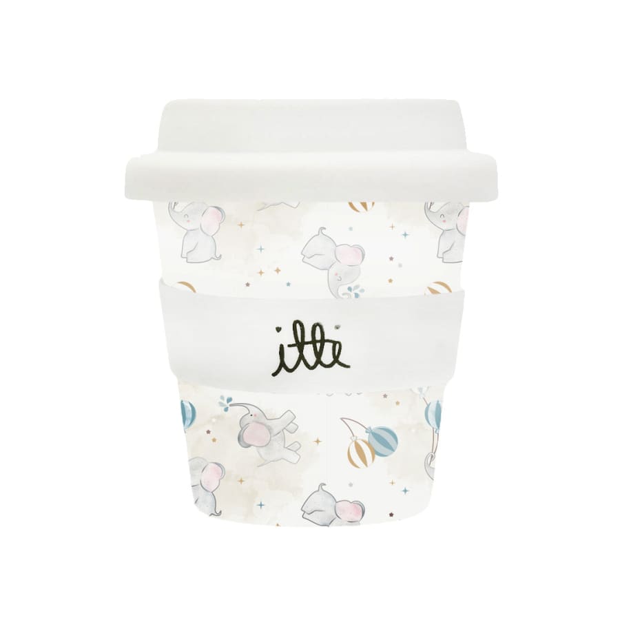 itti Bamboo Baby Cino Cup + 2 Straws - Ellie the Elephant
