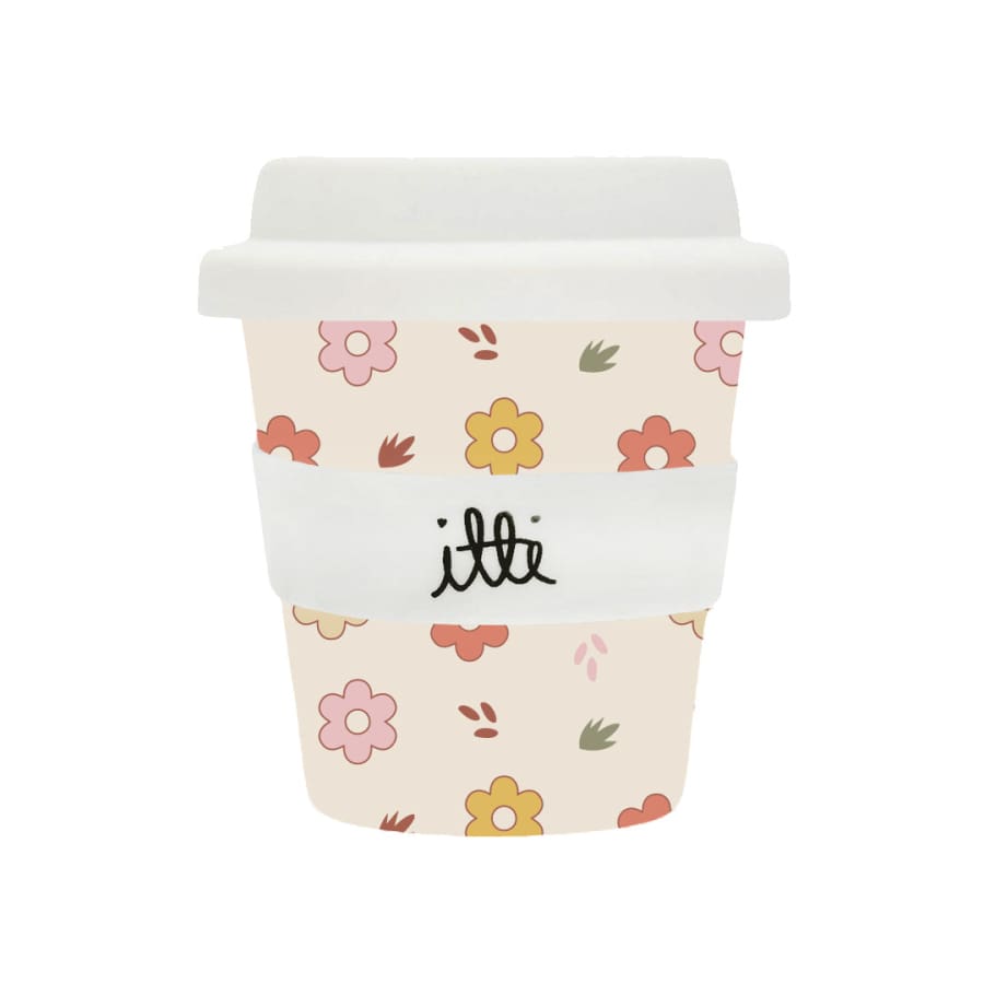 itti Bamboo Baby Cino Cup + 2 Straws - Flower Power