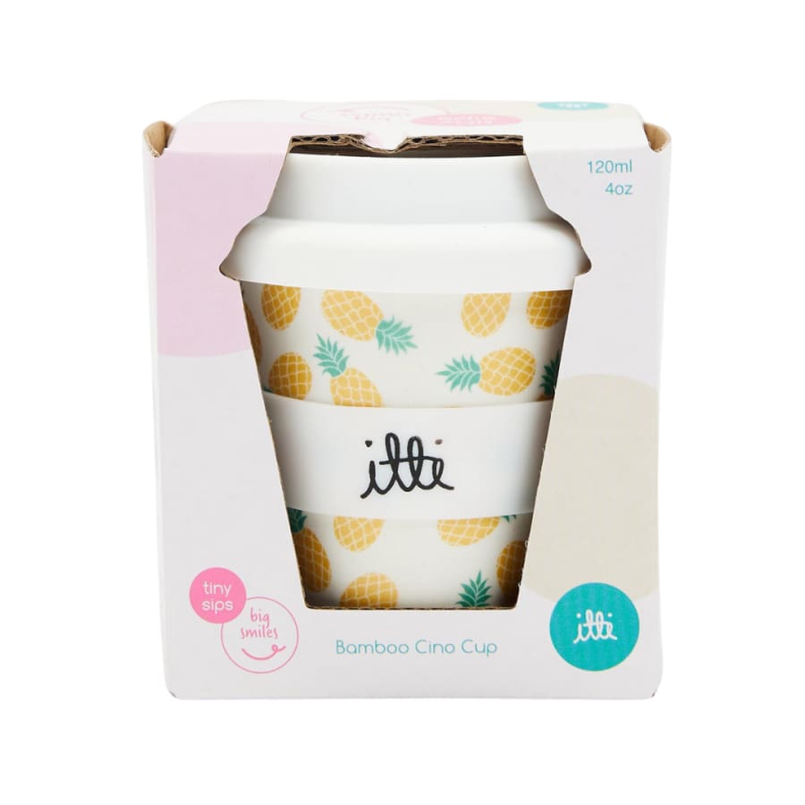 itti Bamboo Baby Cino Cup + 2 Straws - Pineapple