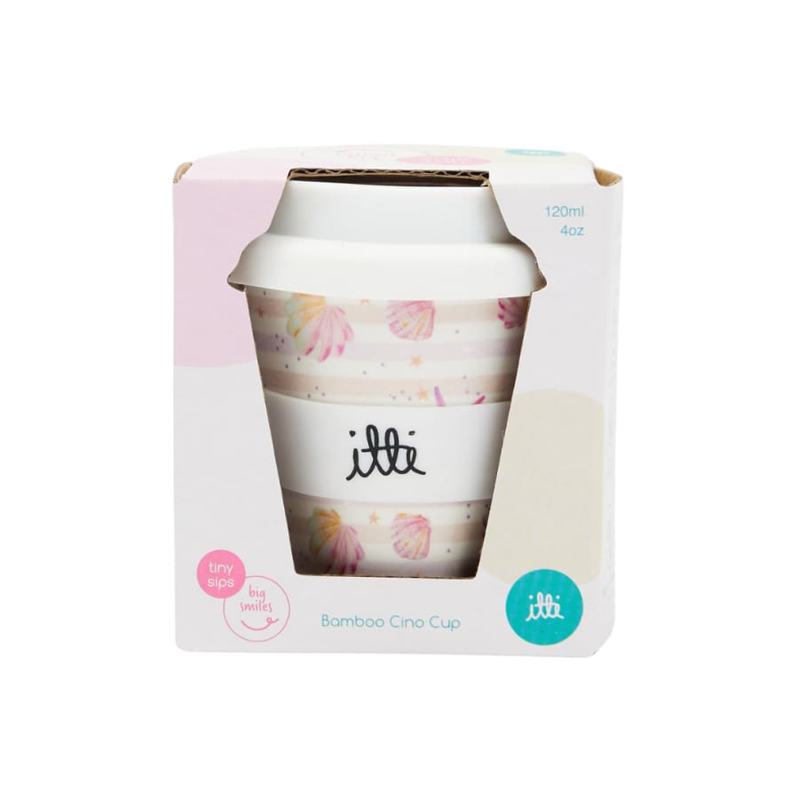 itti Bamboo Baby Cino Cup + 2 Straws - Seashells