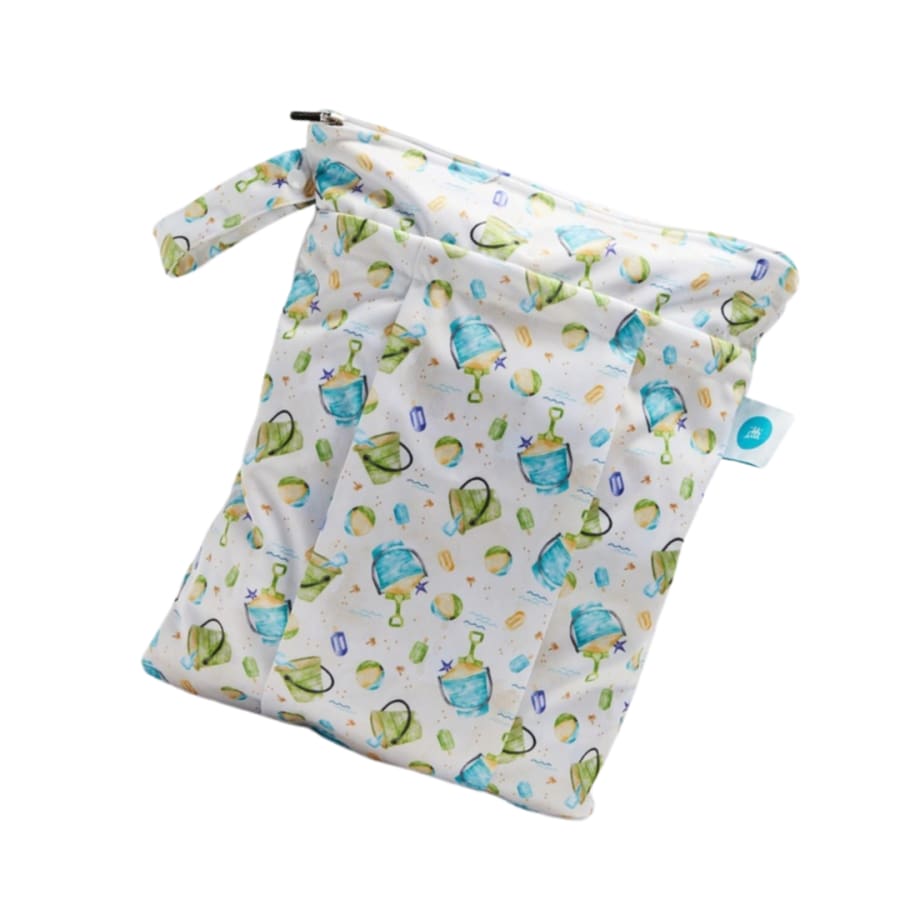 itti Premium Double Pocket Wetbag - Sand Castles - Cloth Nappies wet bag