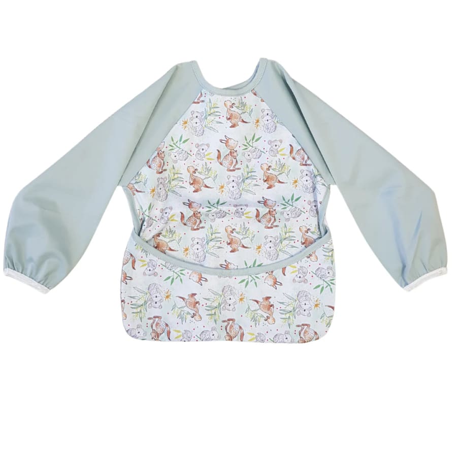 itti Smock – Waterproof Sleeved Bib – Aussie Bush - Smock bib, smock