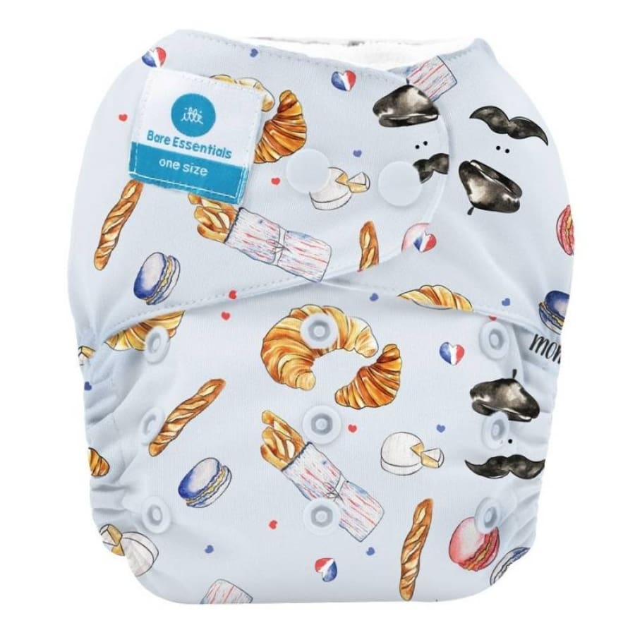itti Snap Bare Essentials One Size Fits Most Nappy – France - Bamboo - Cloth Nappies cloth nappy