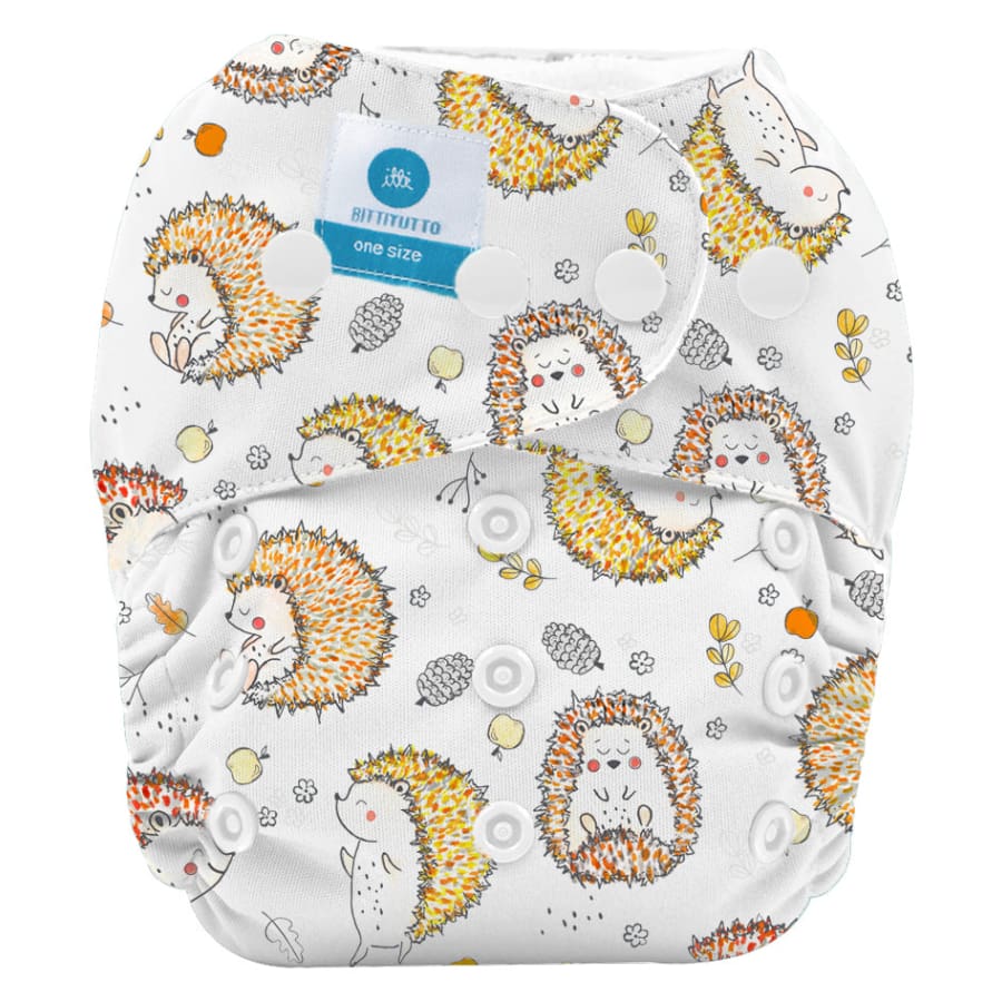 itti Snap Bare Essentials One Size Fits Most Nappy – Hedgehog - Bamboo - Cloth Nappies cloth nappy
