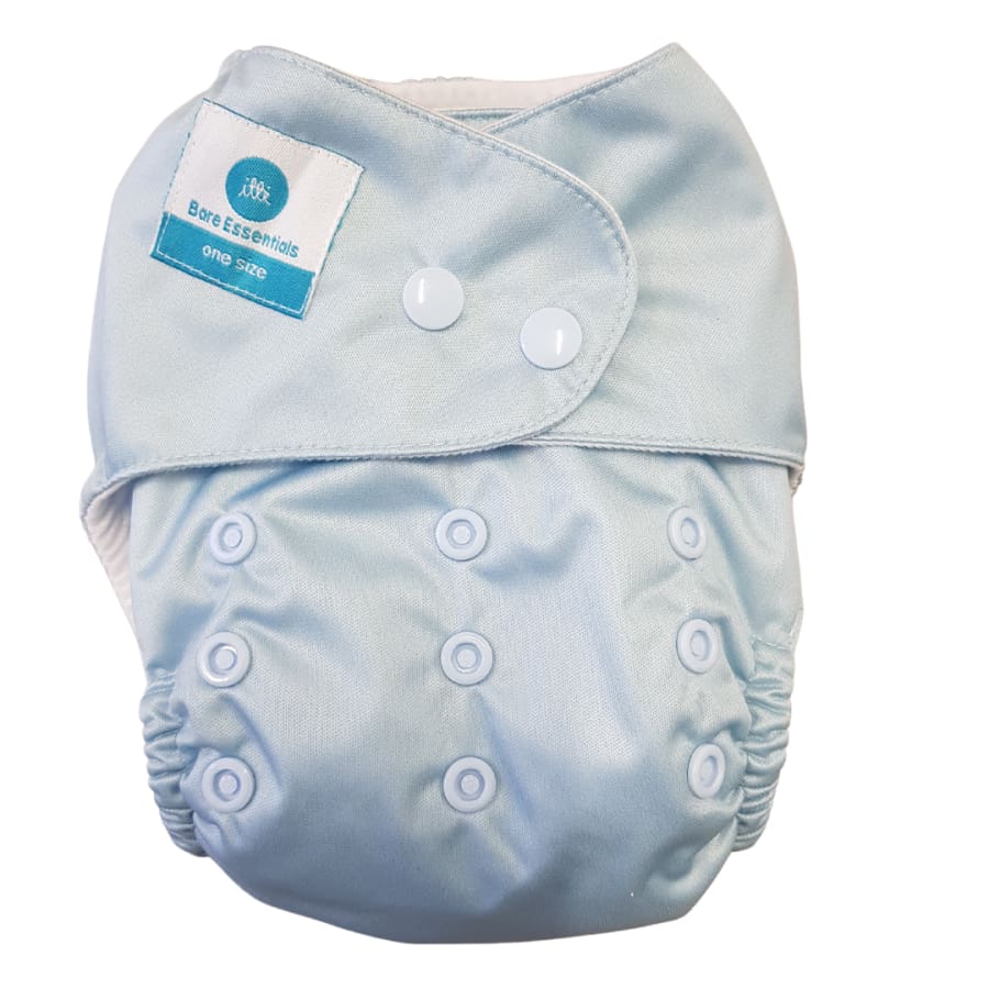 itti Snap Bare Essentials One Size Fits Most Nappy – Ice Blue - Bamboo - Cloth Nappies cloth nappy