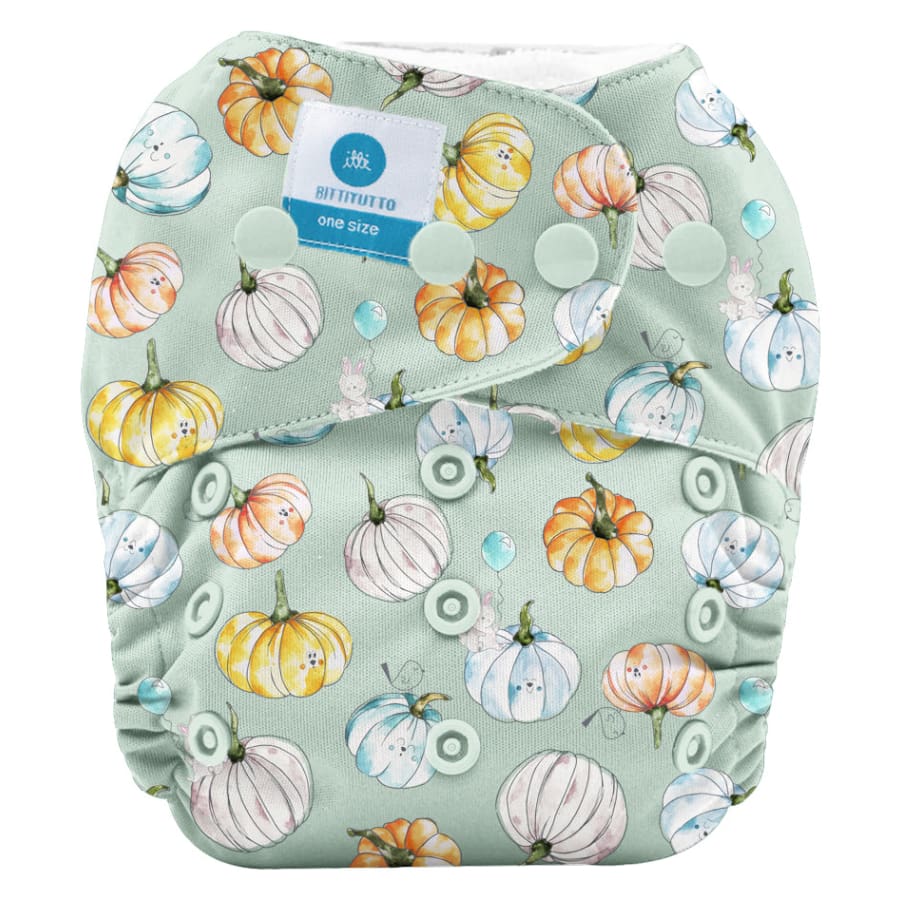 itti Snap Bare Essentials One Size Fits Most Nappy – Pumpkin - Bamboo - Cloth Nappies cloth nappy
