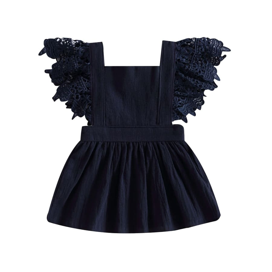 Jemma Lace Flutter Dress - Night - 0-6 Months