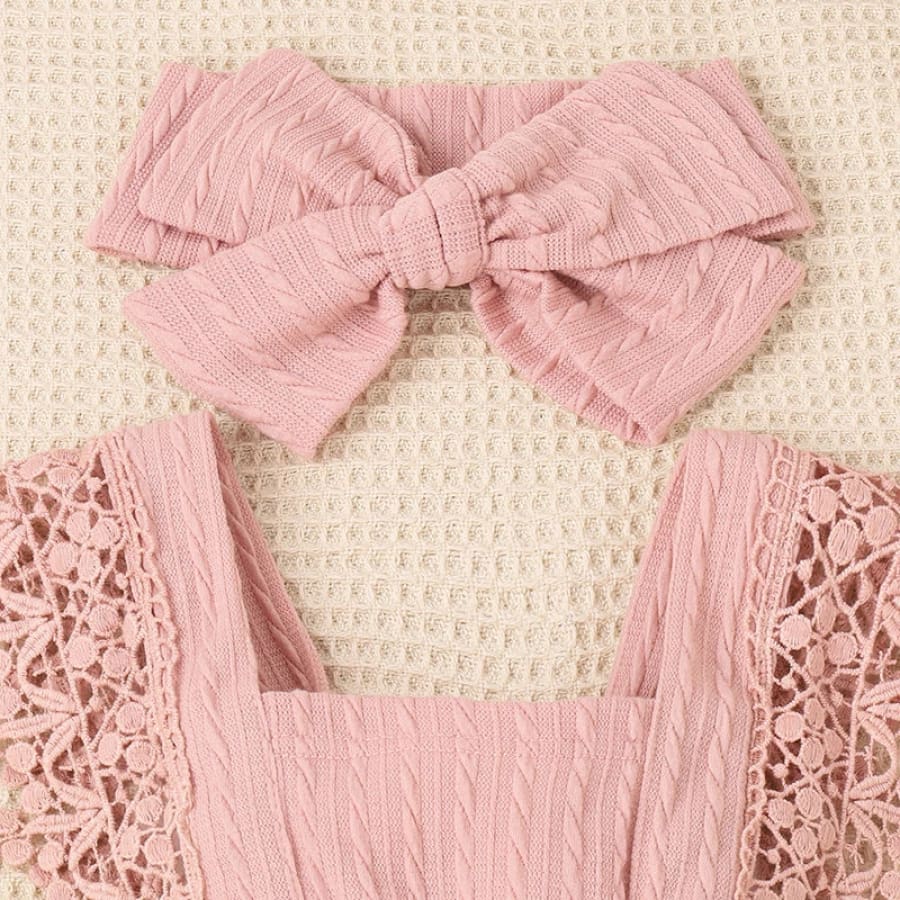 Jo Jo Lace Edge Romper - Pink