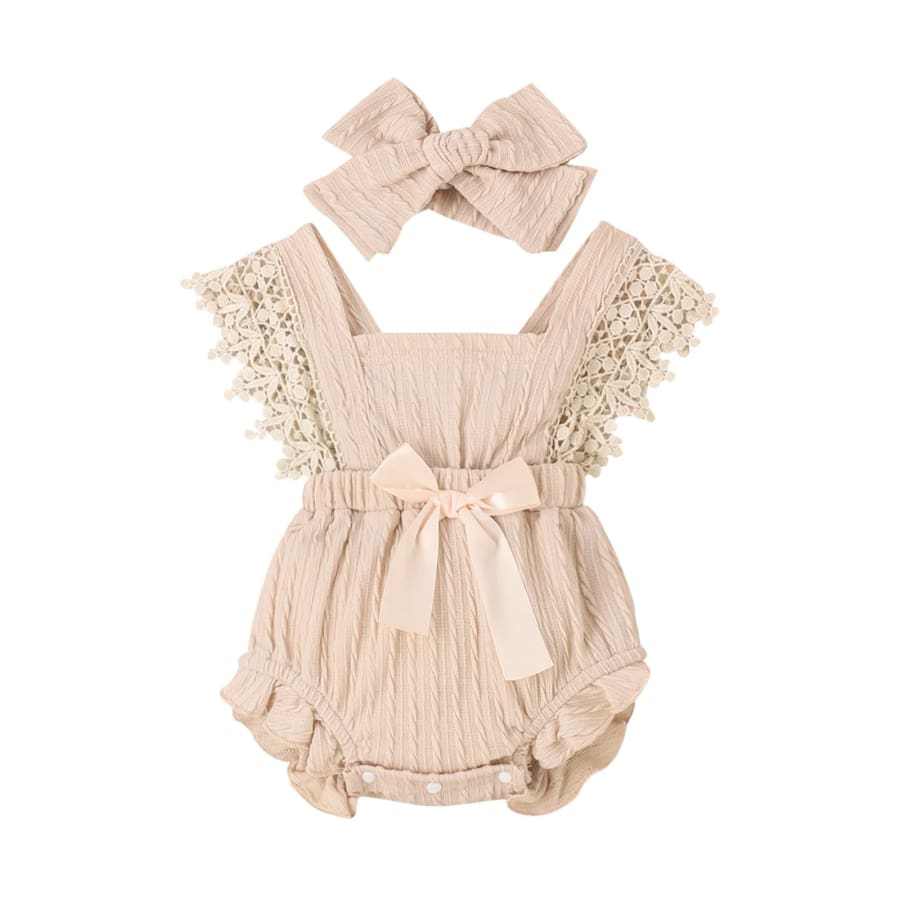 Jo Jo Lace Edge Romper - Pink