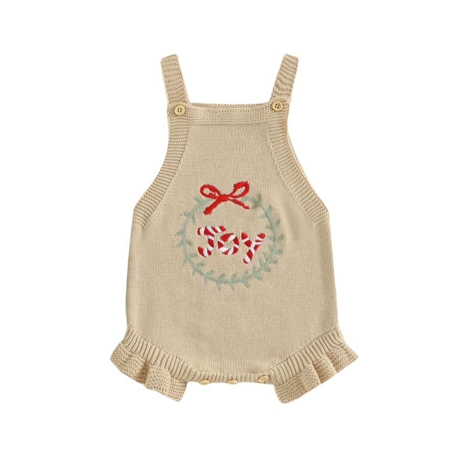 Joy Christmas Knit Romper - Natural - 0-3 Months