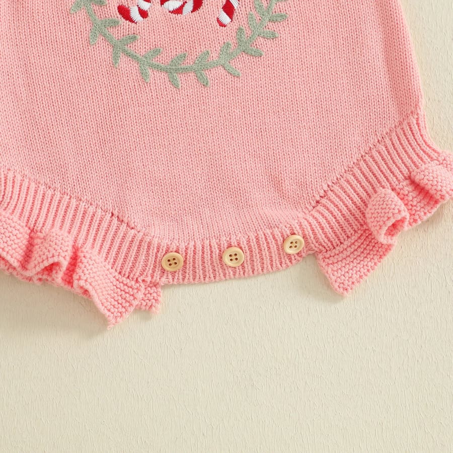 Joy Christmas Knit Romper - Natural