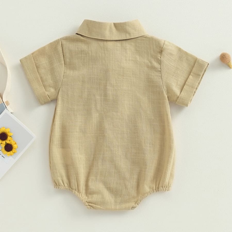 Kennedy Collared Onesie - Natural