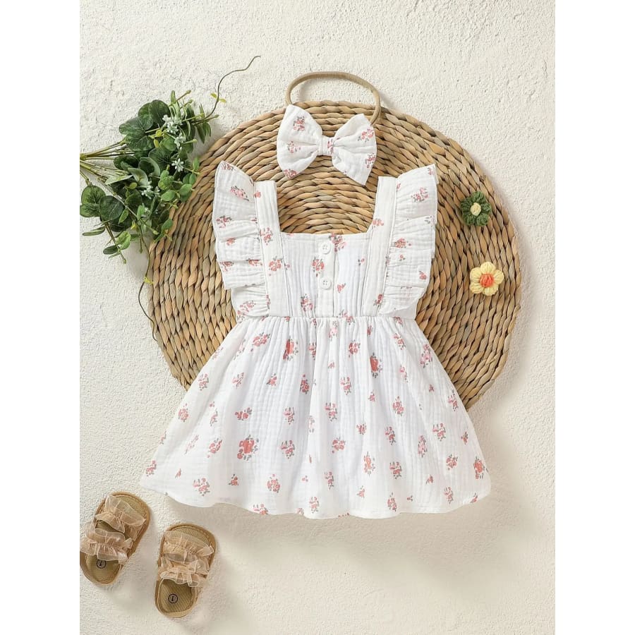 Lani Floral Flutter Dress - 0-3 Months