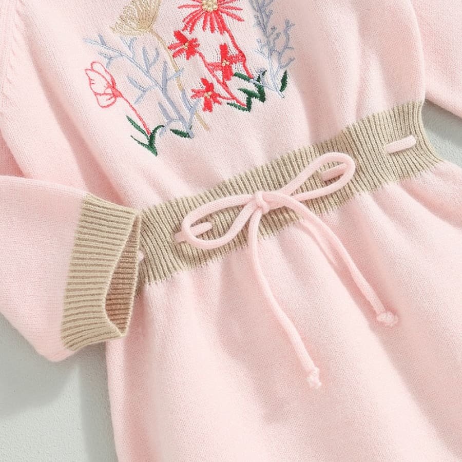 Lara Floral Knit Romper - Pink