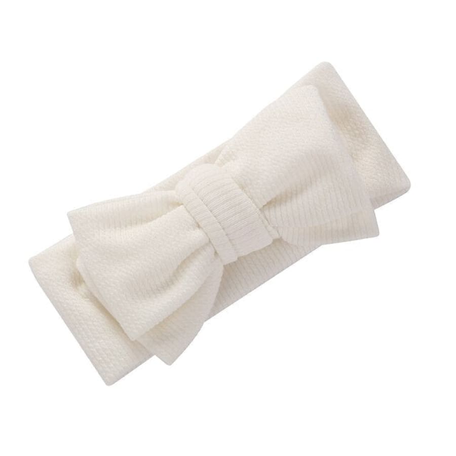Larisa Soft Stretch Bow Headband - Snow