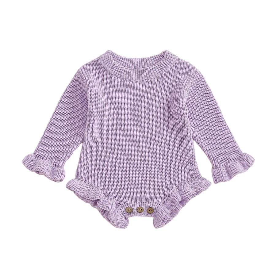 Laura Flutter Knit Romper Lilac 3M