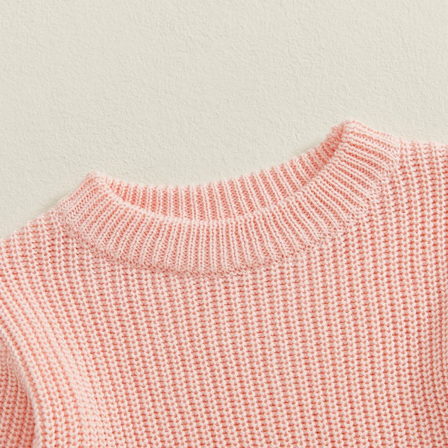Laura Flutter Knit Romper Peach