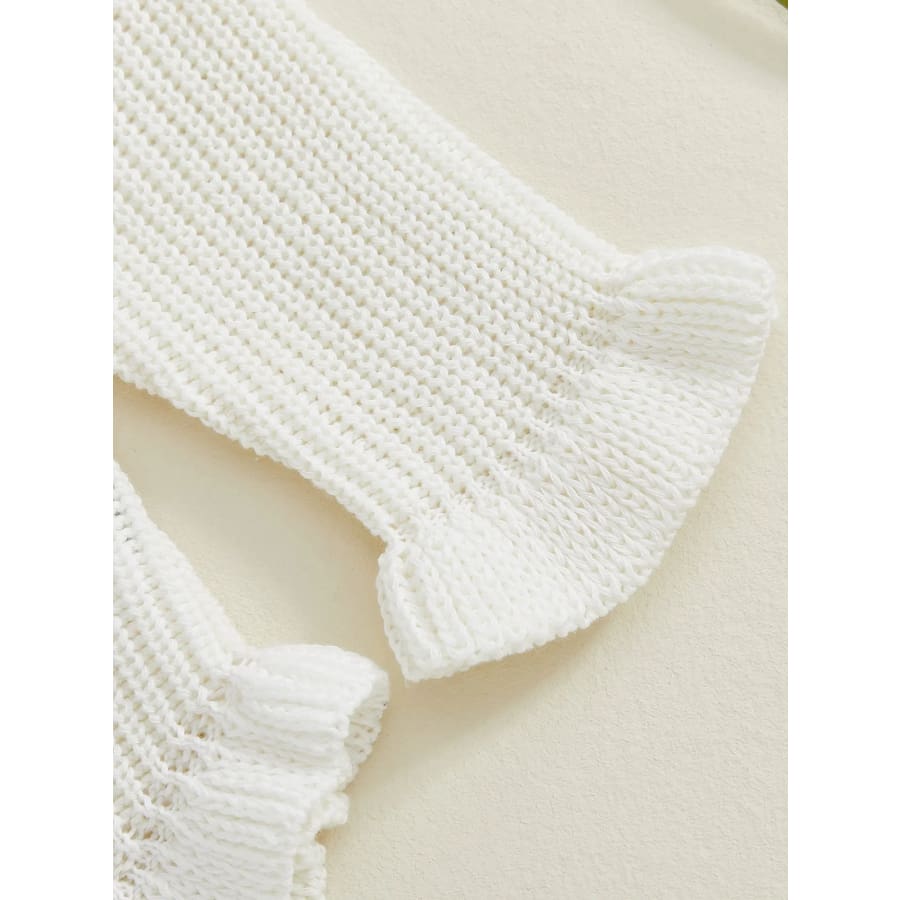 Laura Flutter Knit Romper Peach