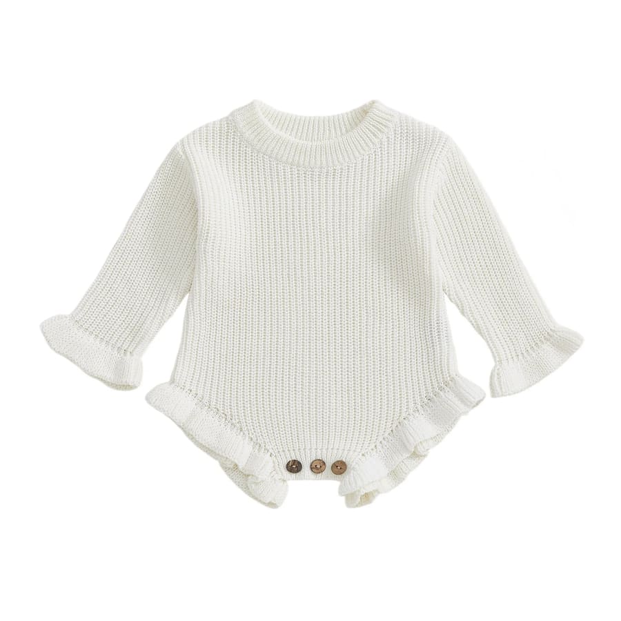 Laura Flutter Knit Romper Snow 3 Months