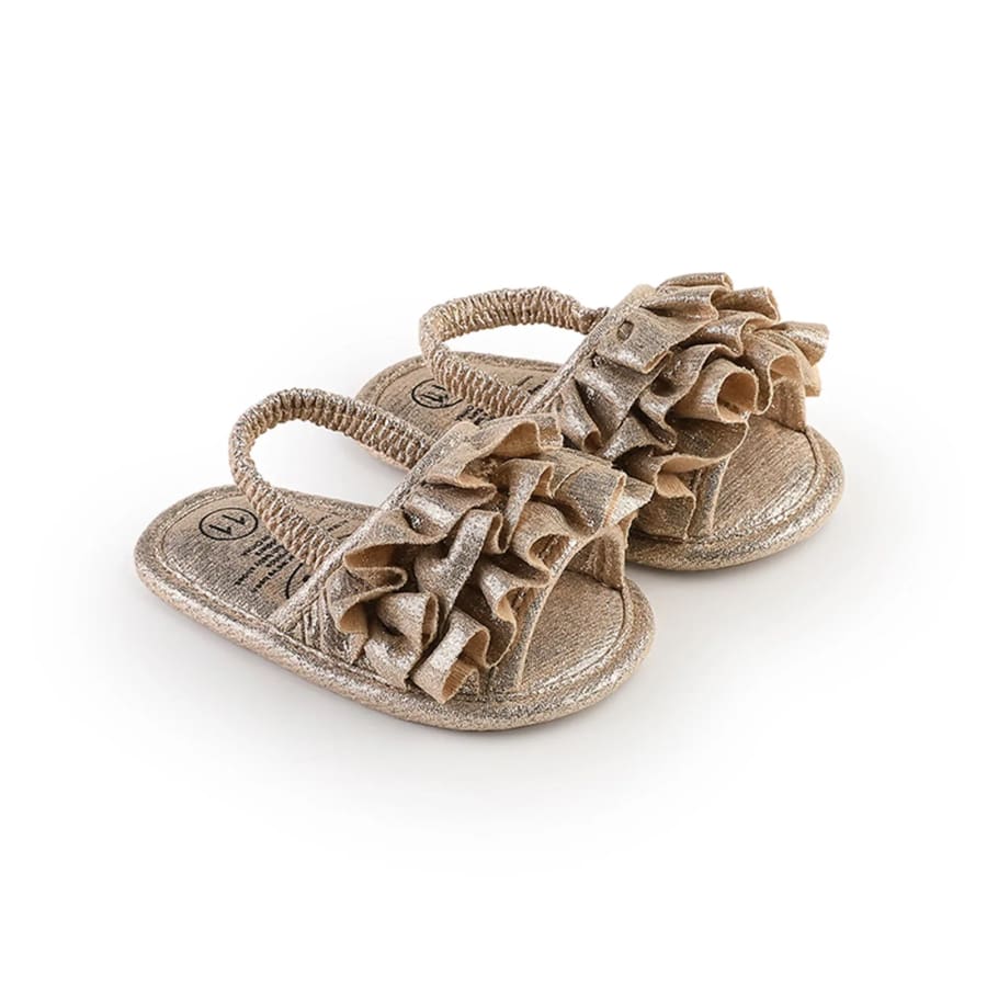 Leah Ruffle Slide - Gold - 0-6 Months