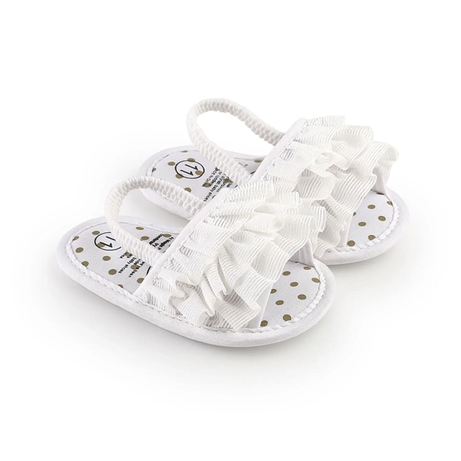 Leah Ruffle Slide - Snow - 0-6 Months