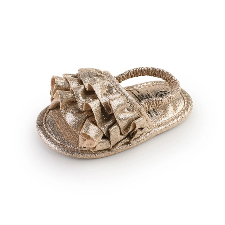 Leah Ruffle Slide - Snow