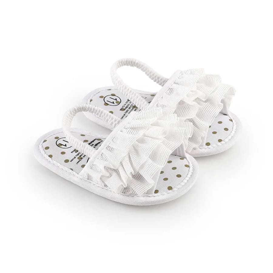 Leah Ruffle Slide - Snow