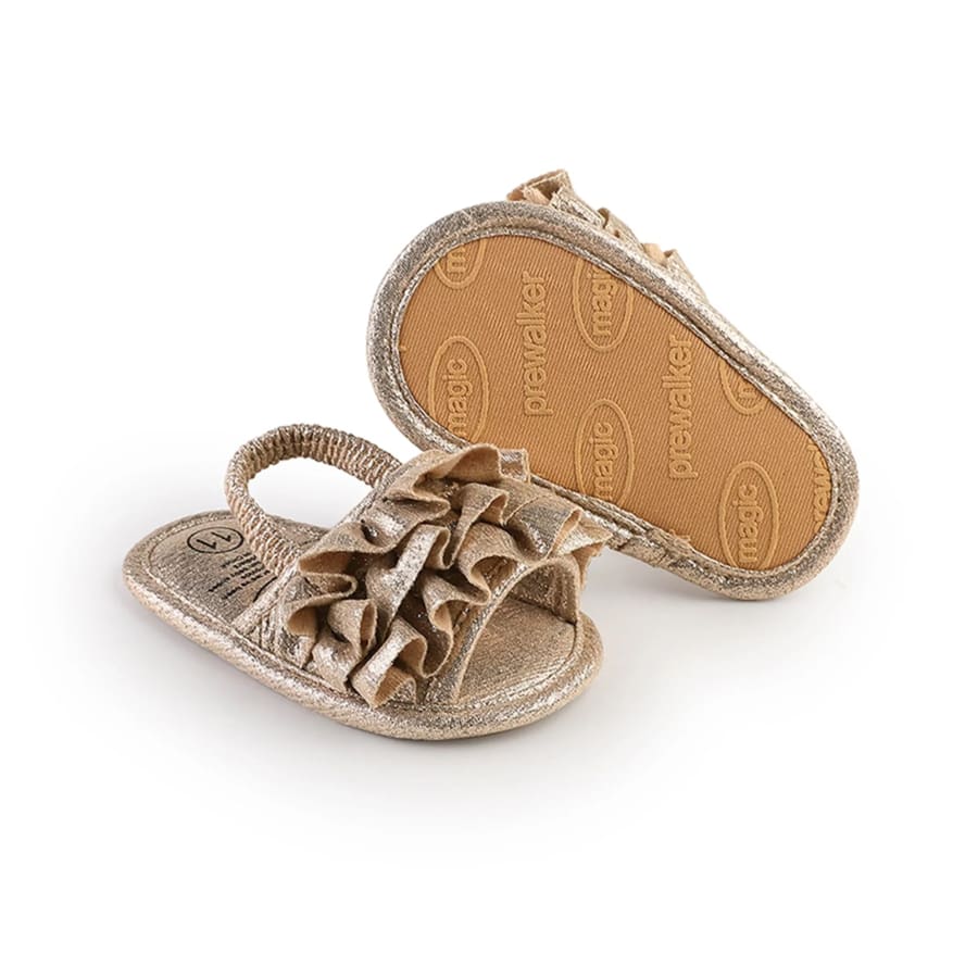 Leah Ruffle Slide - Snow
