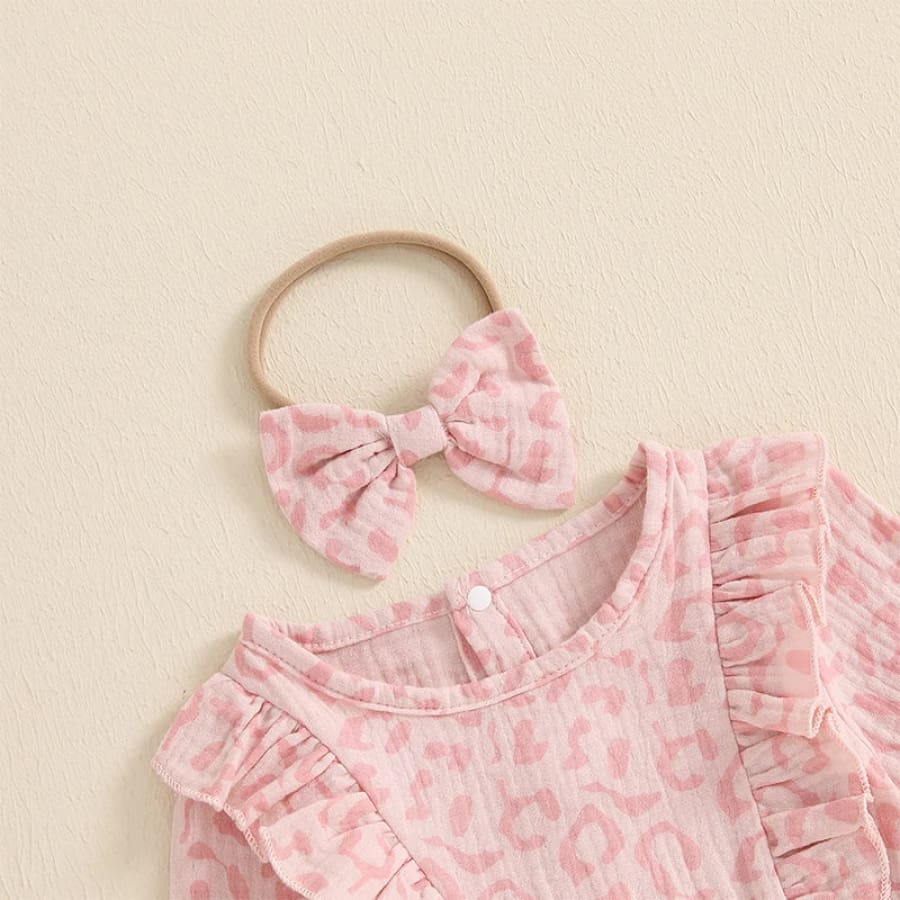Lila Leopard Print Flutter Onesie