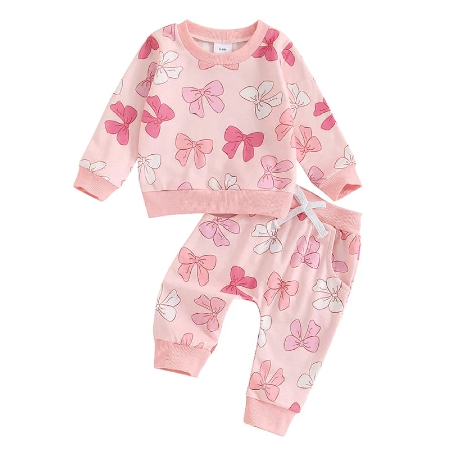Lila Lovely Bows Trackie Set - 0-6 Months