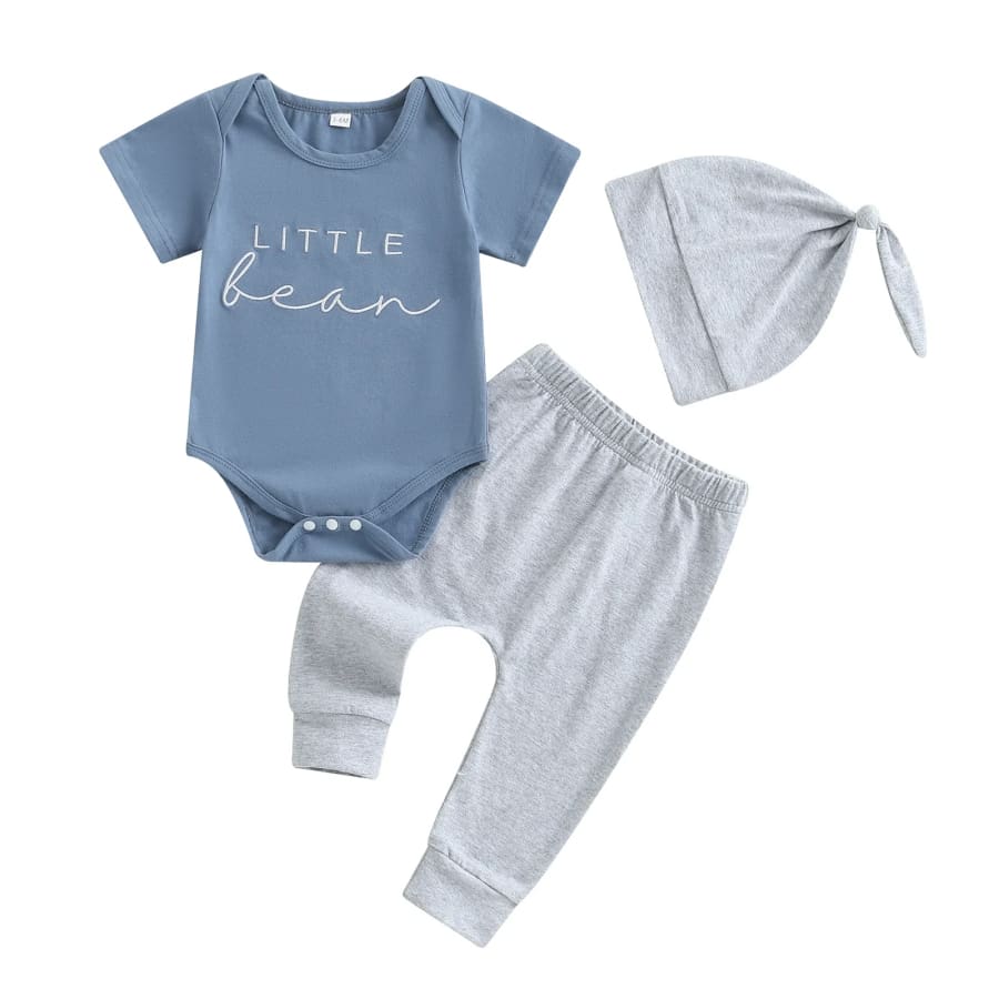 Little Bean Beanie Set Blue 3 Months