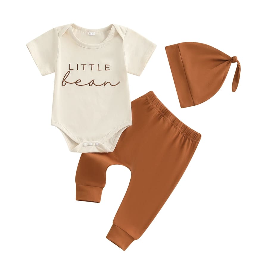 Little Bean Beanie Set Brown 3 Months