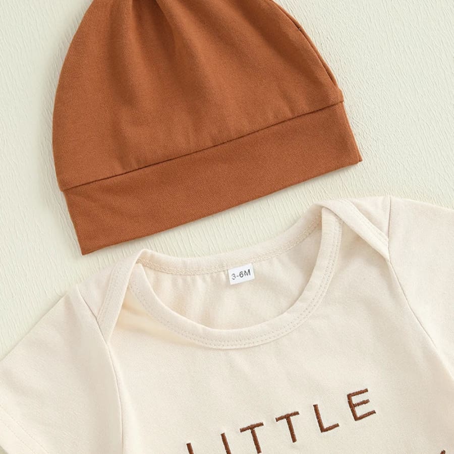Little Bean Beanie Set Brown 3 Months