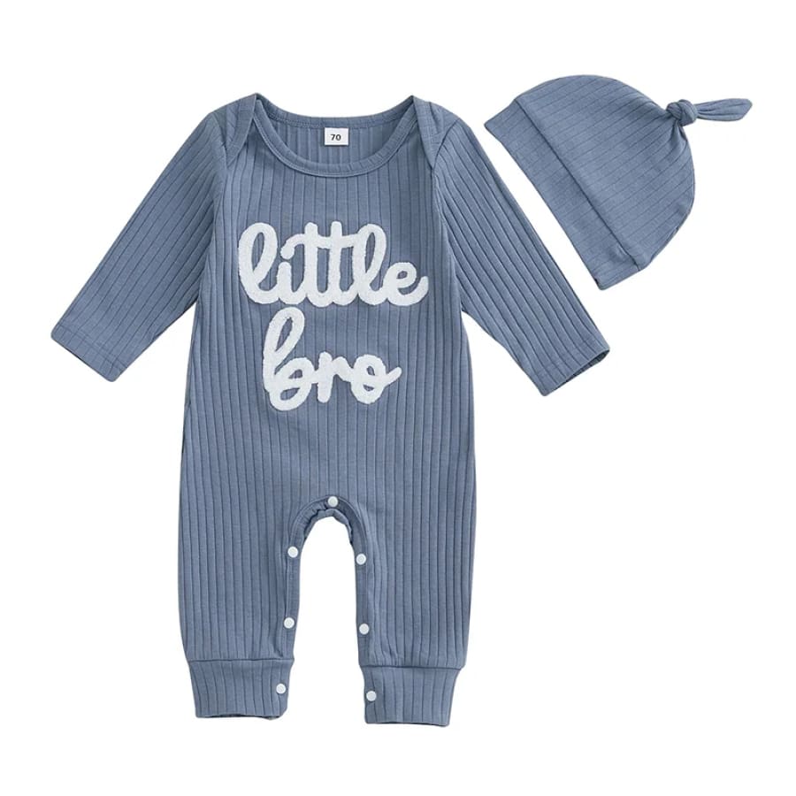 Little Bro Jumpsuit & Beanie Set - Blue - 0-3 Months