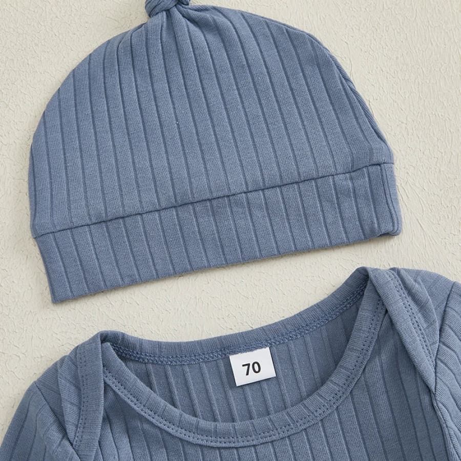Little Bro Jumpsuit & Beanie Set - Blue - 0-3 Months